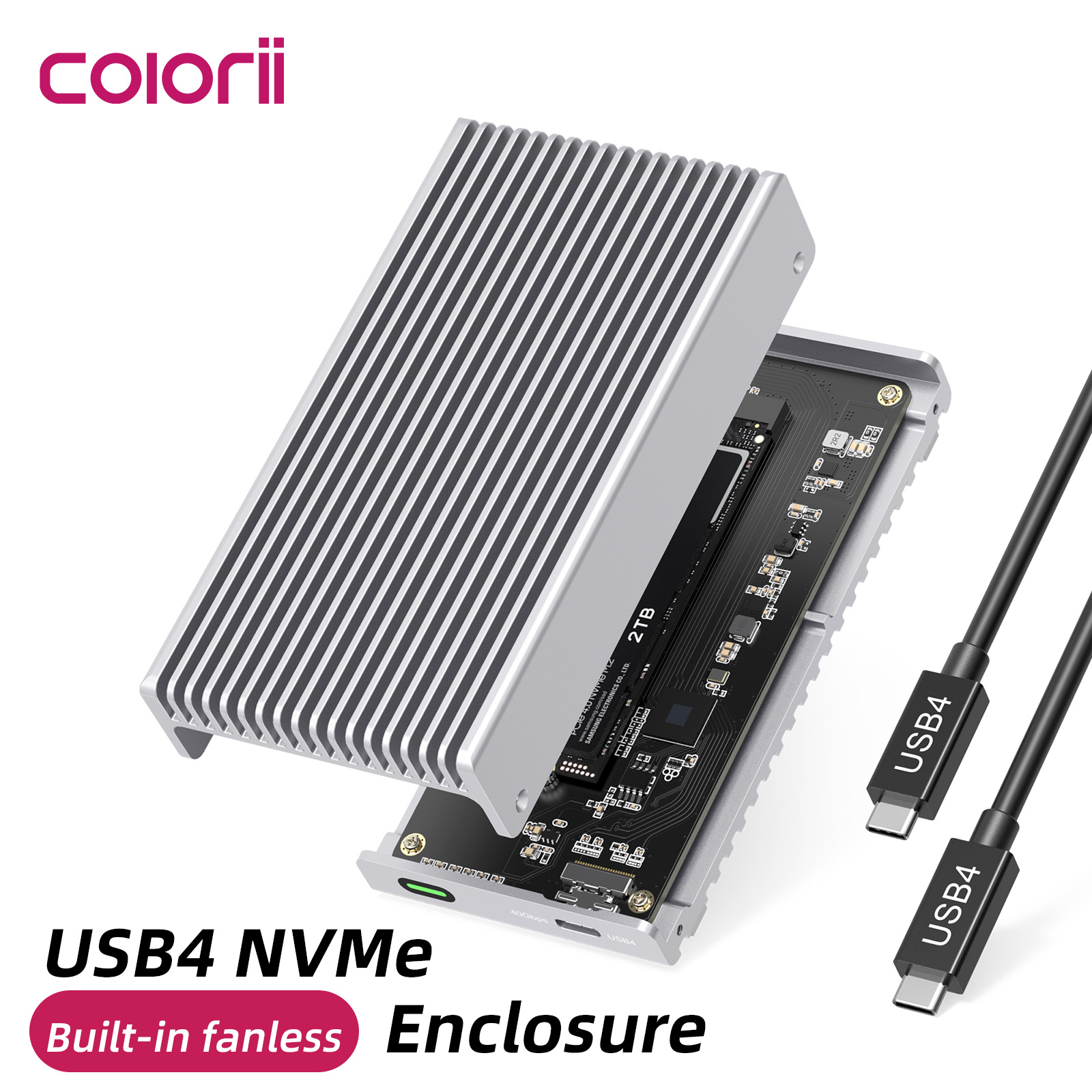 Usb4 40Gbps External Ssd 8Tb - حاوية SSD خارجية بدون مروحة 40