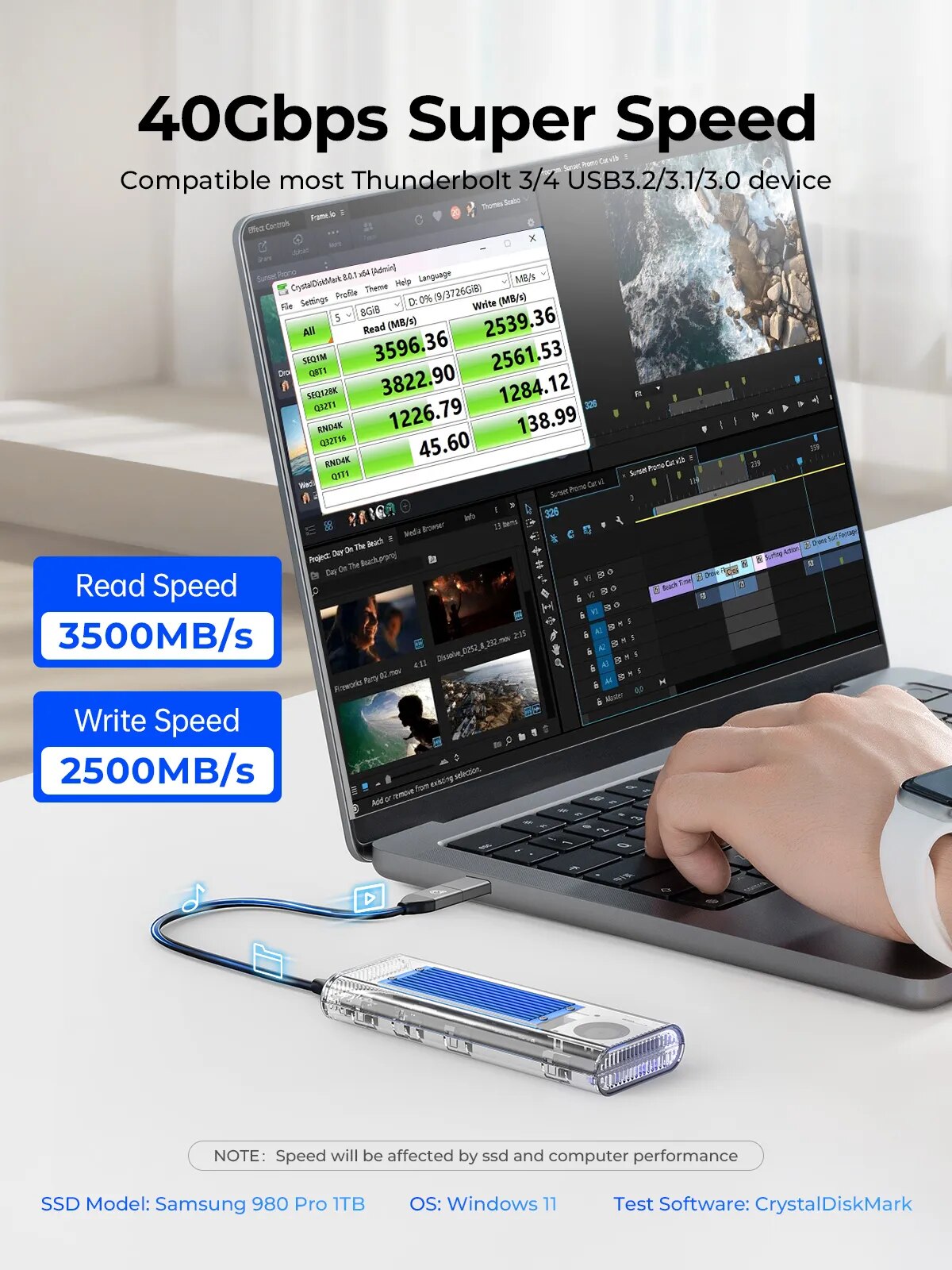 حافظة ORICO-SSD مع مروحة تبريد - مراجعة Thunderbolt 4 External Ssd 4Tb وسعره