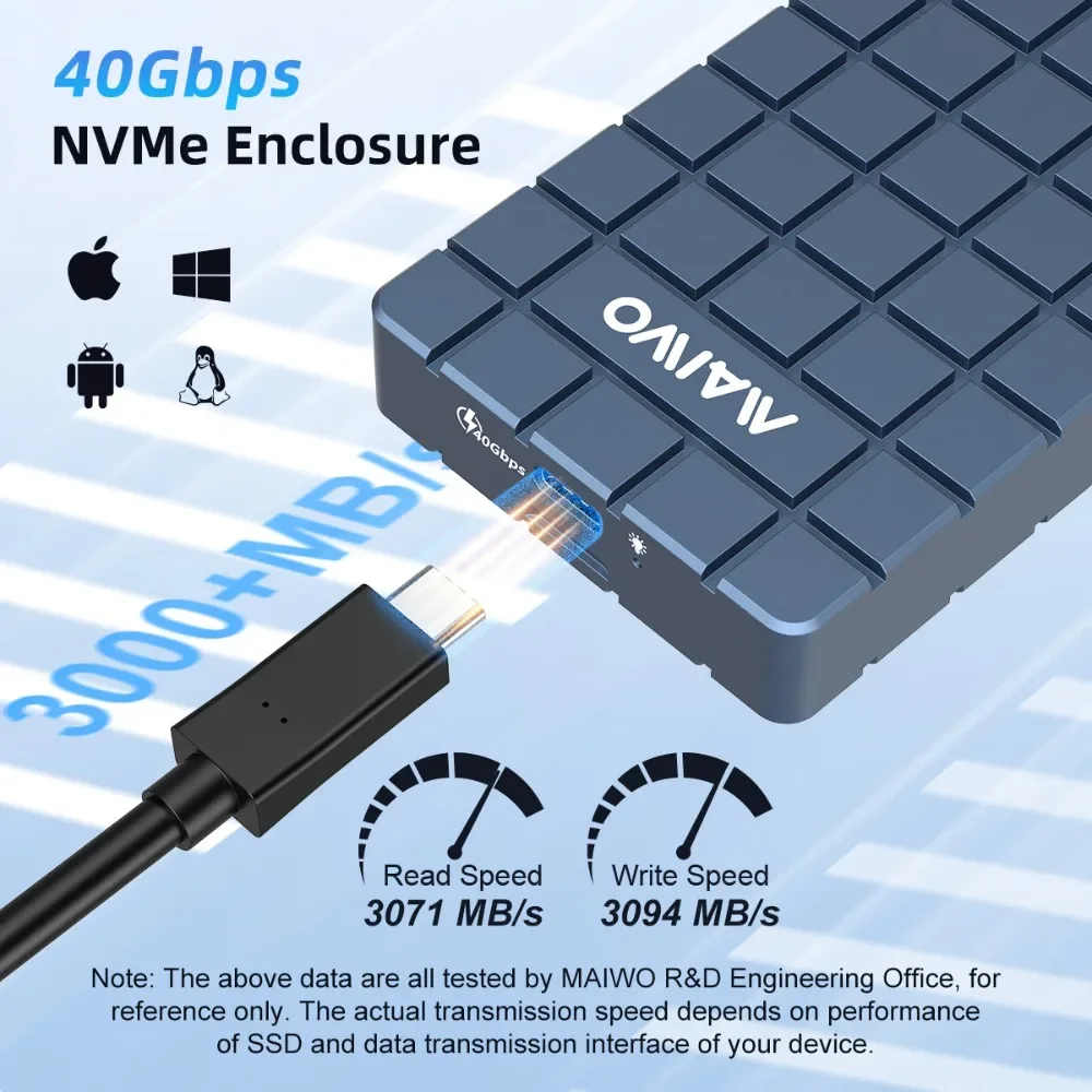 علبة MAIWO USB 4.0 بسرعة 40 جي - مراجعة 8Tb M2 Nvme Ssd وسعره