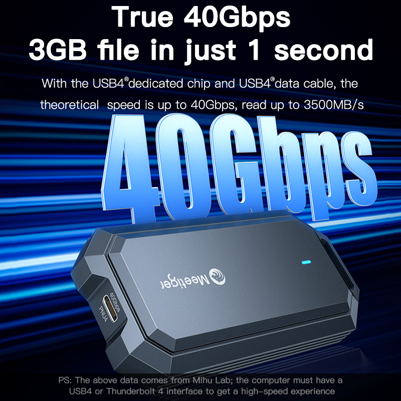 علبة Meetiger 40Gbps M.2 SSD م - مراجعة Usb4 40Gbps External Ssd 8Tb وسعره