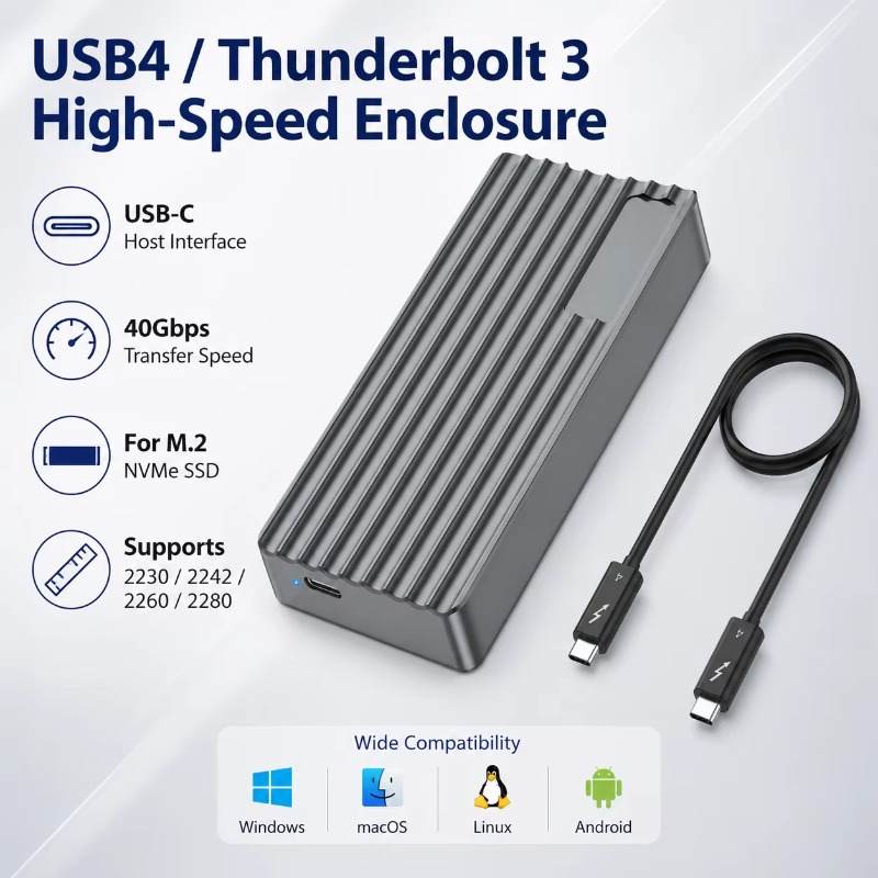 علبة خارجية لـ TBT3/USB4 M.2 N - مراجعة Usb4 40Gbps External Ssd 8Tb وسعره