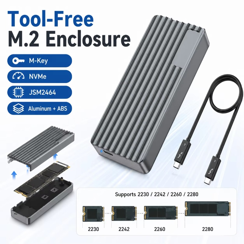 علبة خارجية لـ TBT3/USB4 M.2 N - مراجعة Usb4 40Gbps External Ssd 8Tb وسعره